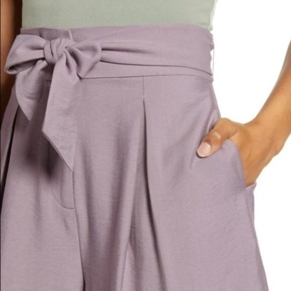 NWT LEITH | Tie Belt Hammered Purple Shorts Plus - 1X - Picture 3 of 4